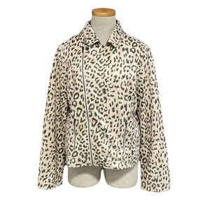 Andrée by Unit Jacket Leopard Print Collar Brown Size Medium M